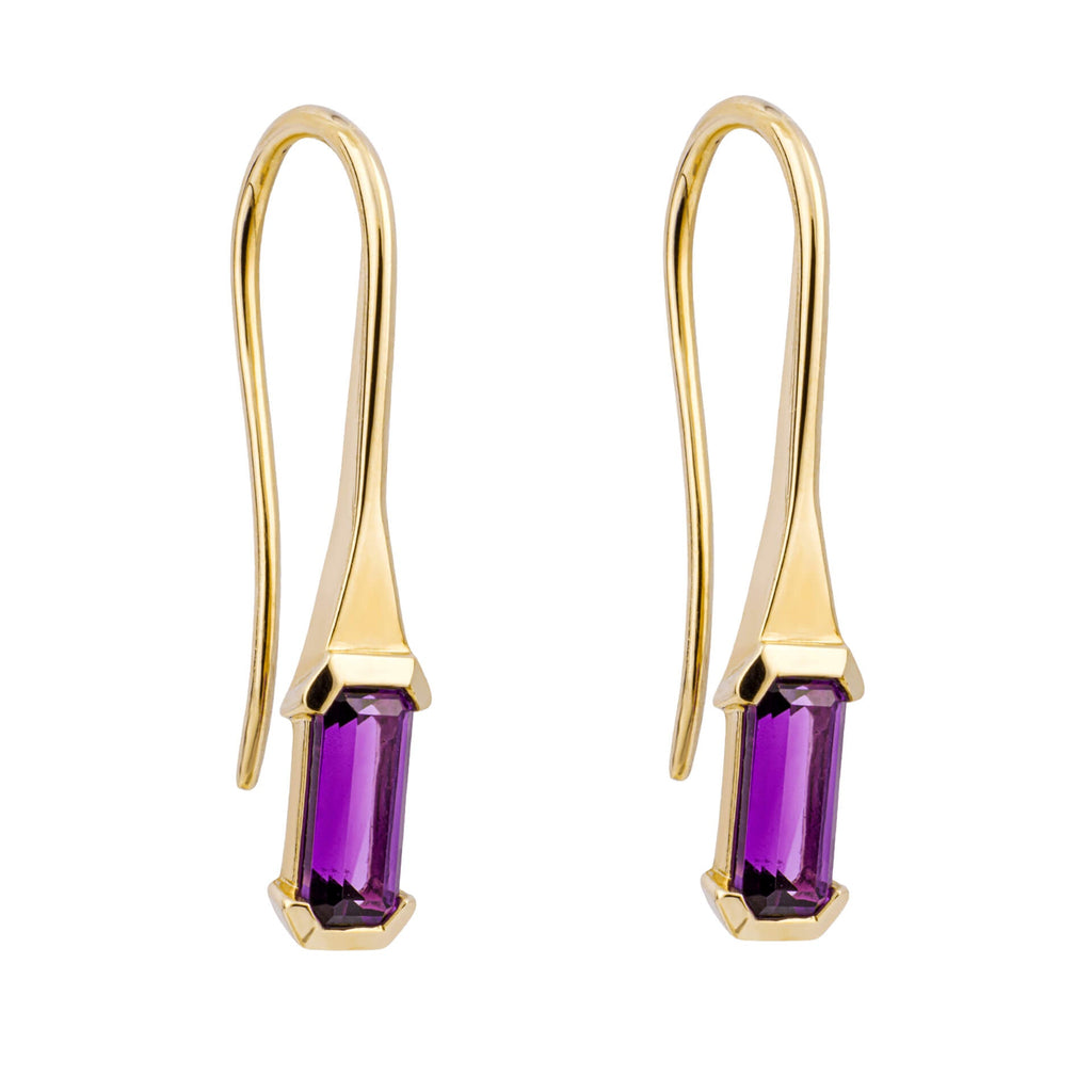 Elements Gold Elongated Semi-Precious Hook Earrings