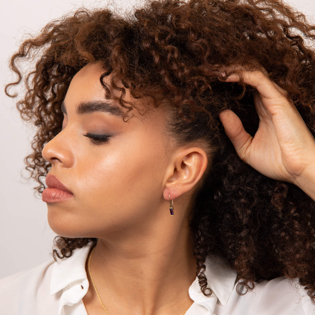 Elements Gold Elongated Semi-Precious Hook Earrings