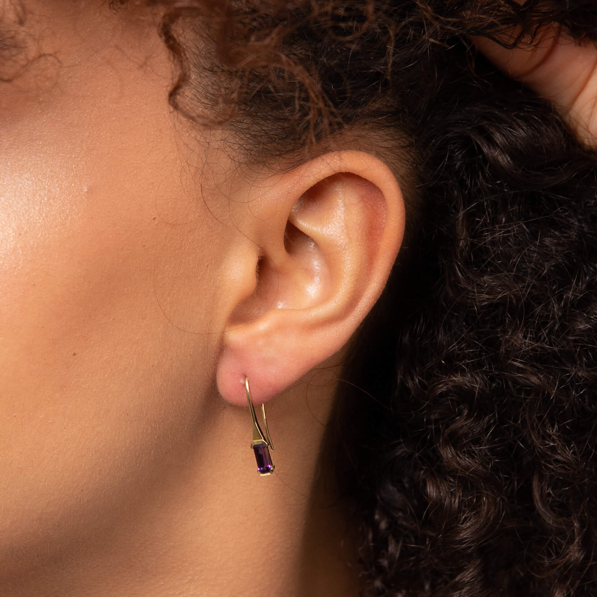 Elements Gold Elongated Semi-Precious Hook Earrings