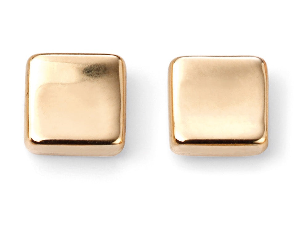 Elements Gold Plain Square Stud Earrings