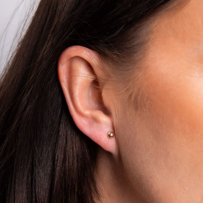 Elements Gold Ball Stud Earrings