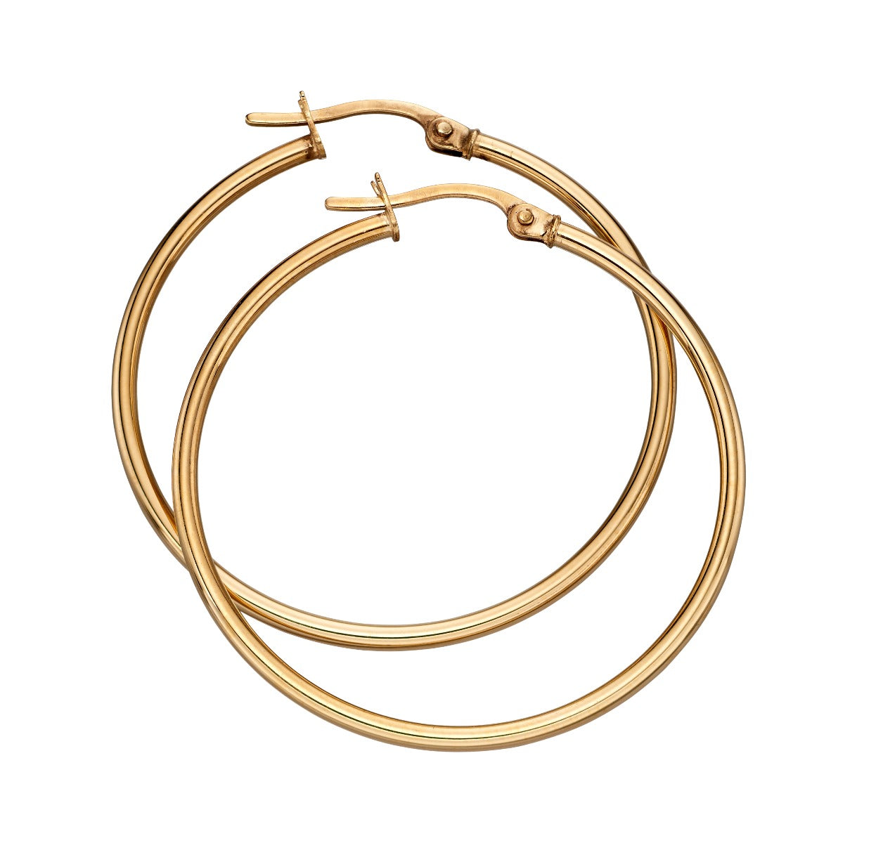 Elements Gold 30mm Hinged Hoop Earrings