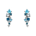 Elements Gold Scatter Earrings with Blue Topaz