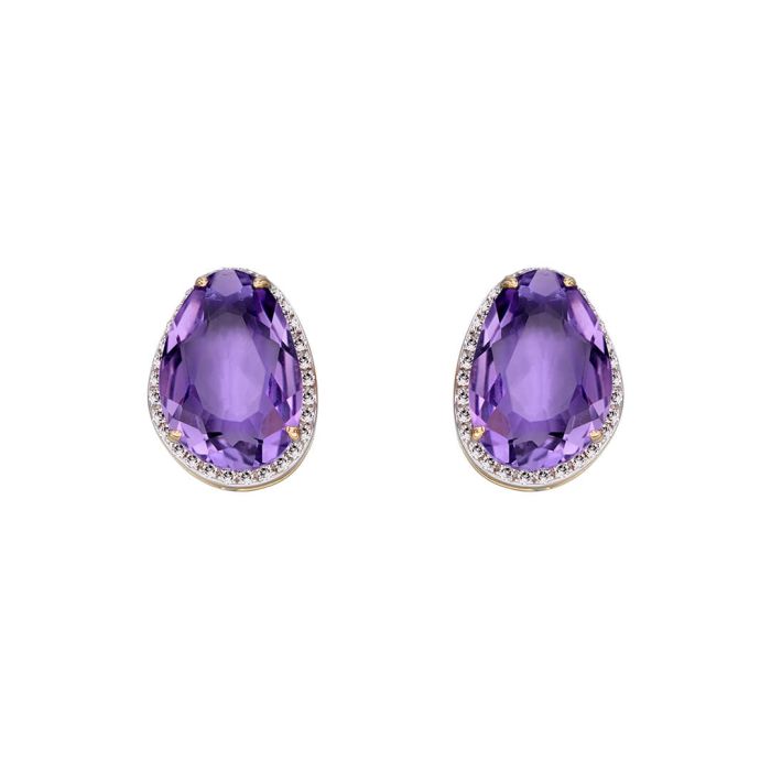 Gold Earrings GE2273M Irregular Shaped Semiprecious Stone Stud Earrings Elements