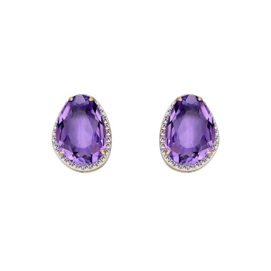Gold Earrings GE2273M Irregular Shaped Semiprecious Stone Stud Earrings Elements