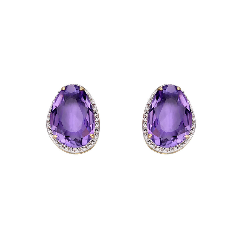 Elements Gold Irregular Shaped Semi-Precious Stone Stud Earrings