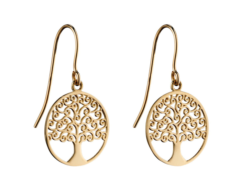 Elements Gold Detailed Tree of Life Earrings