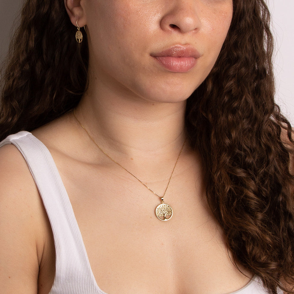 Elements Gold Detailed Tree of Life Pendant