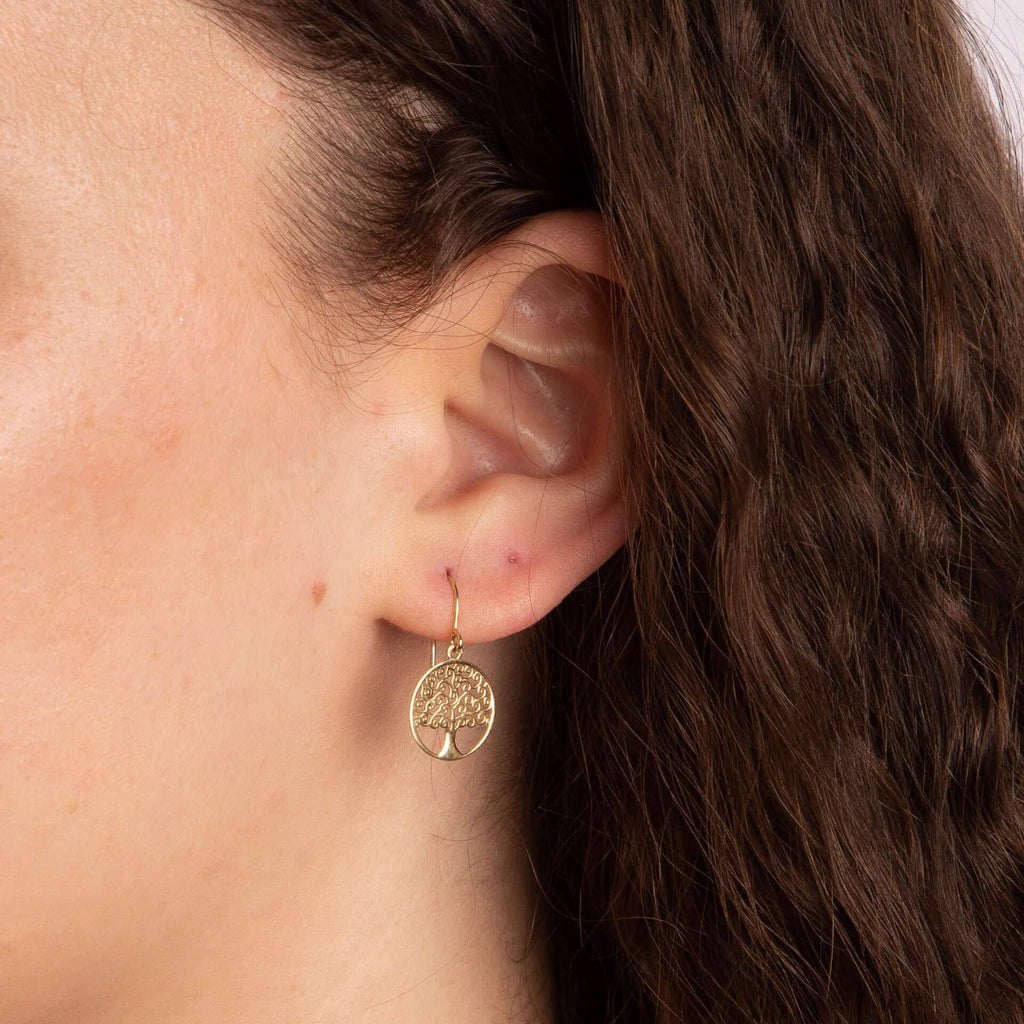 Elements Gold Detailed Tree of Life Earrings