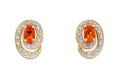 Elements Gold Fire Opal Swirl Earrings with Diamond