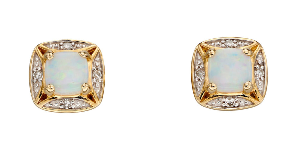 Elements Gold Semi-Precious Earrings with Diamond Surround