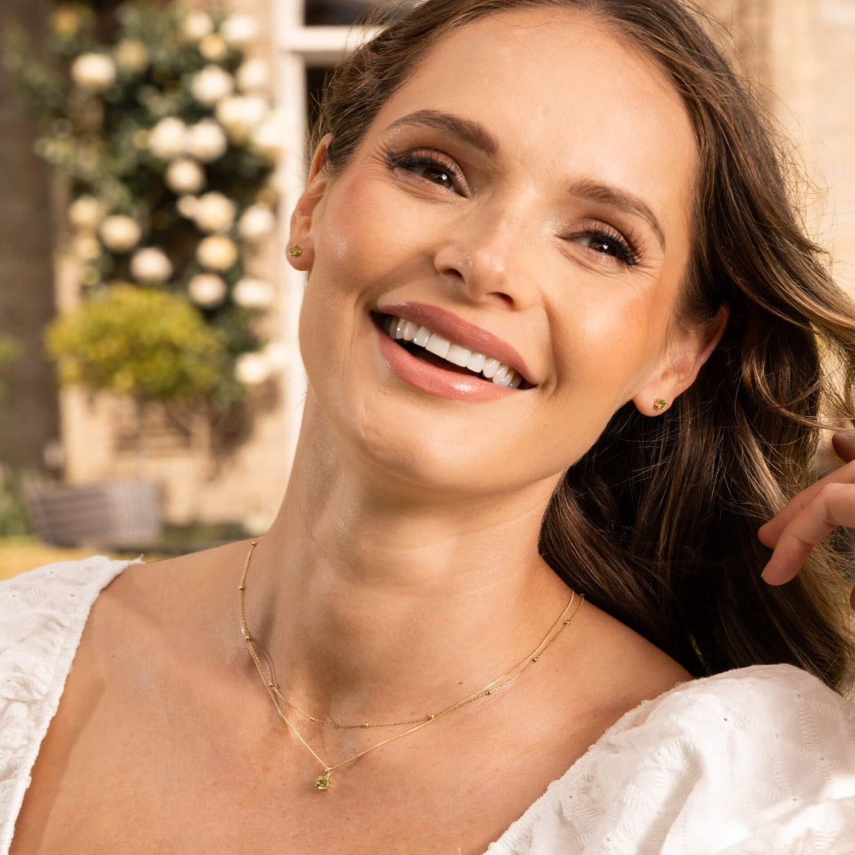 Elements Gold Fine Ball Station Chain Necklace