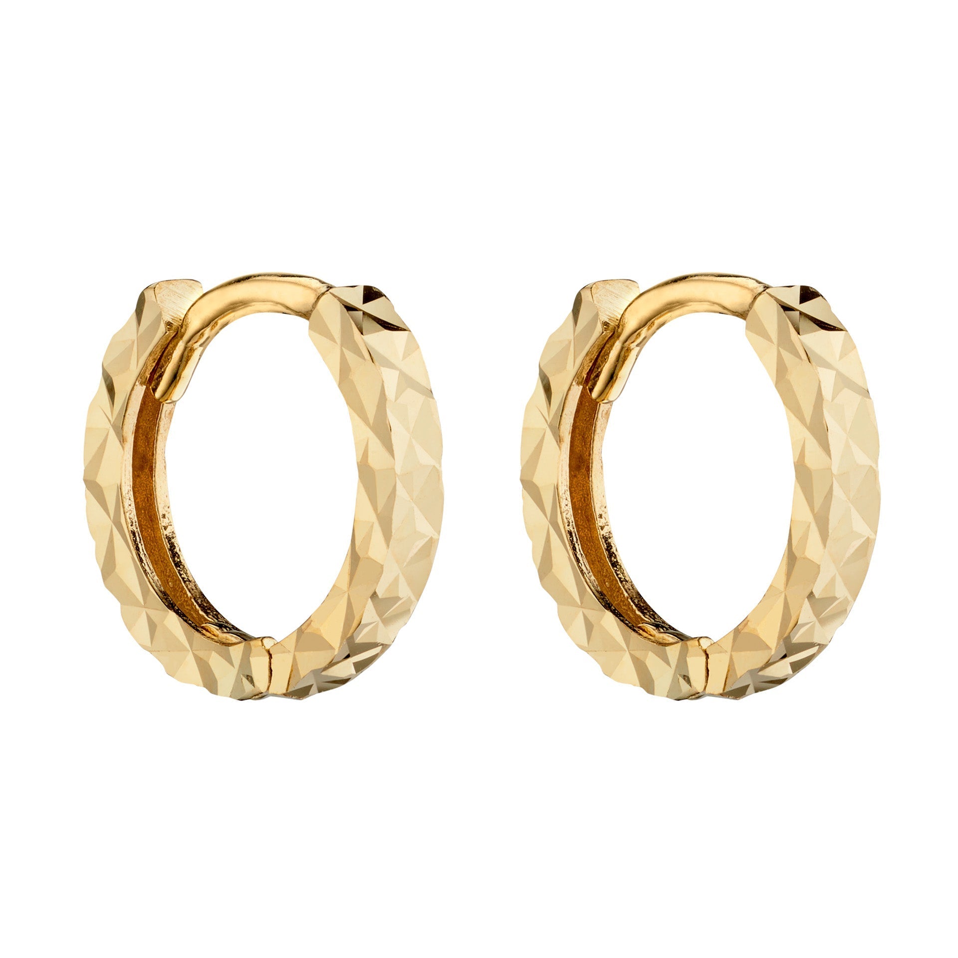 Elements Gold Diamond Cut Hoop Earrings