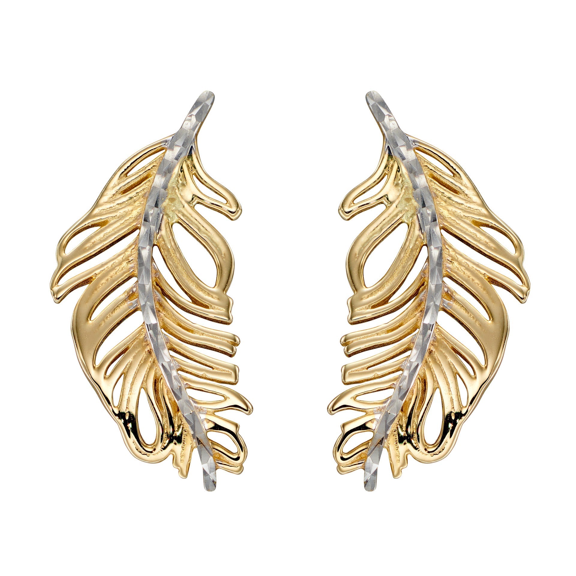 Elements Gold Feather Earrings