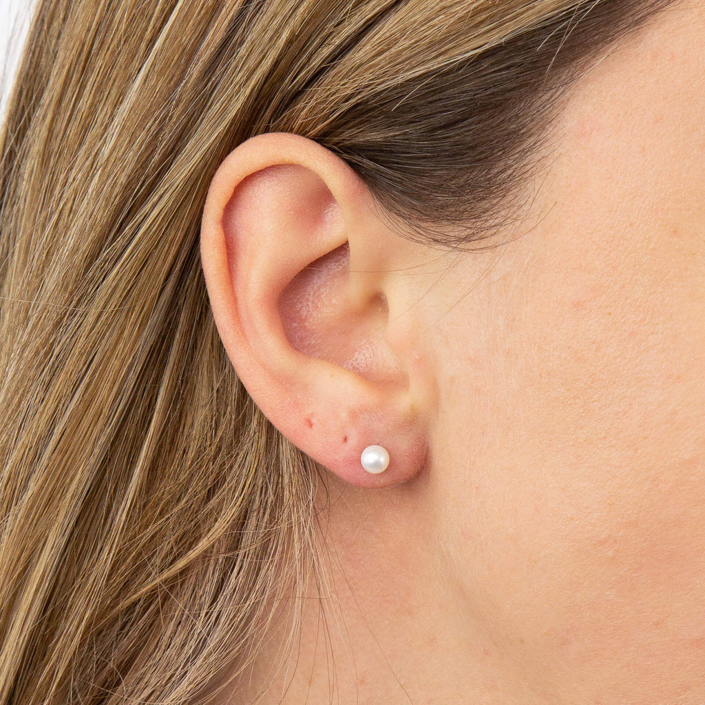 Elements Gold Pearl Stud Earrings