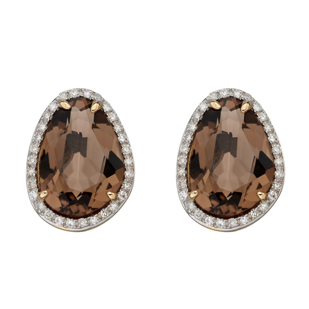 Elements Gold Irregular Shaped Semi-Precious Stone Stud Earrings