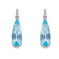 Elements Gold Elongated Semi-Precious Teardrop Earrings with Diamond