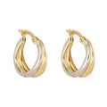 Elements Gold Double Row Hoop Earrings in Mixed Metal