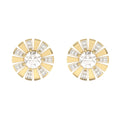 Elements Gold Sunray Earrings with White Topaz and Diamond
