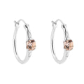 Elements Gold Asscher Cut Morganite Hoop Earrings with Diamond