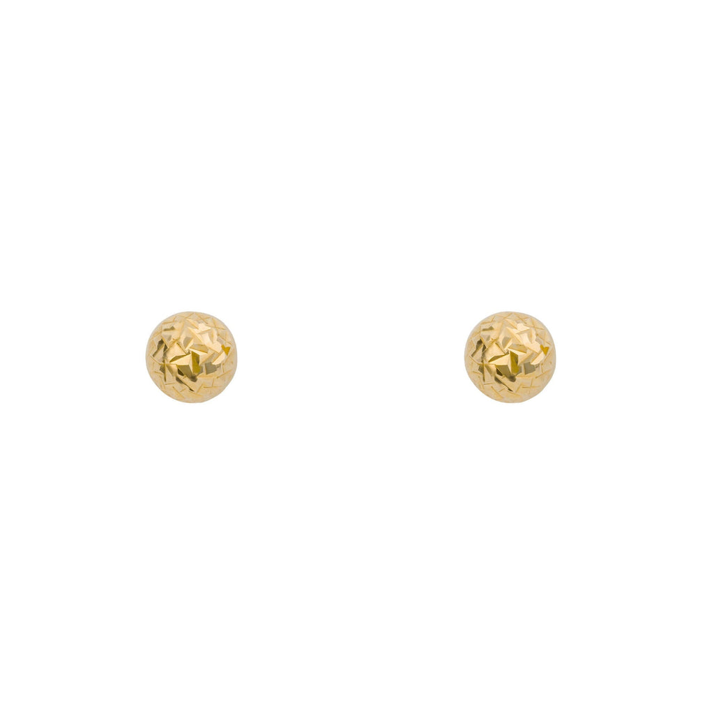 Elements Gold Small Textured Ball Stud Earrings