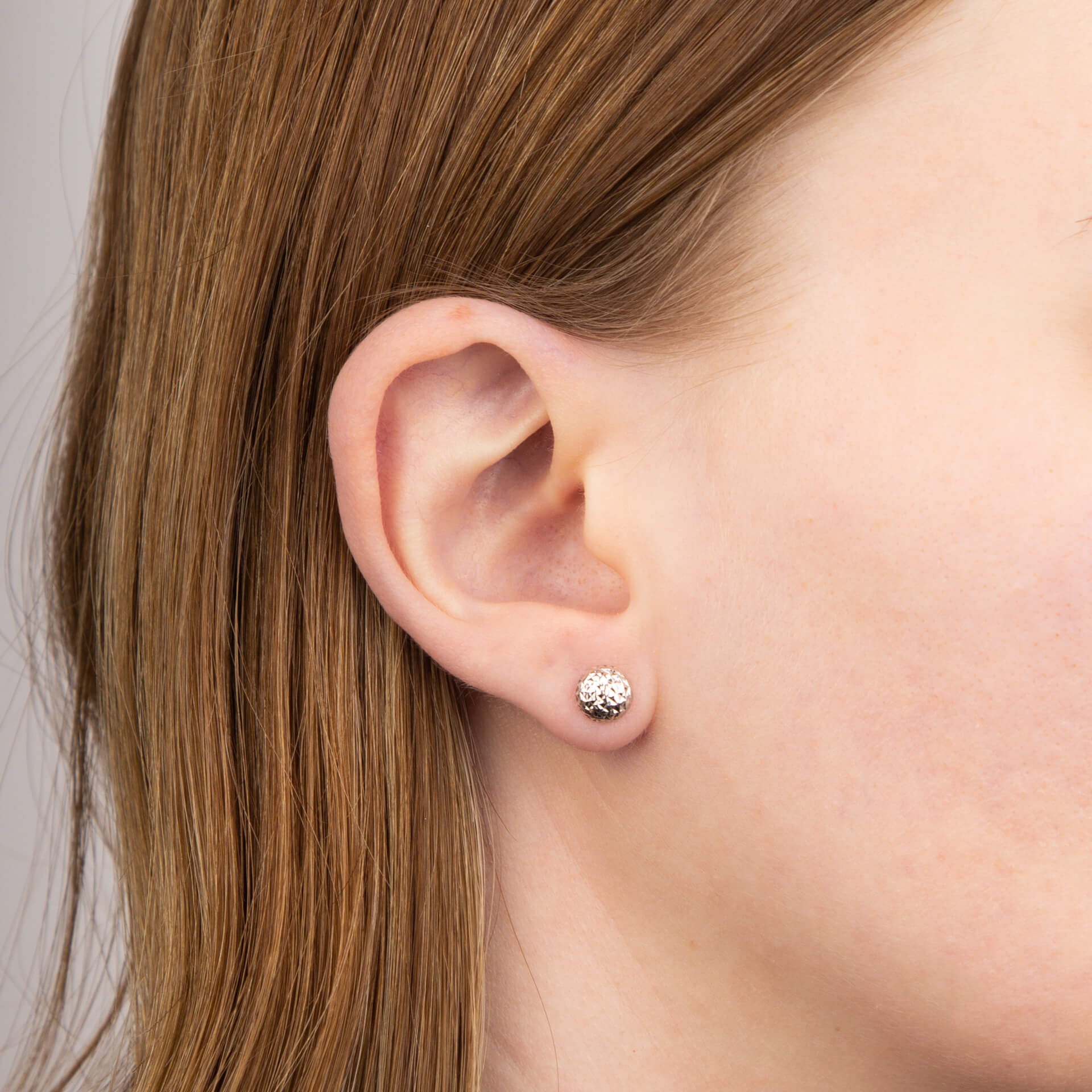 Elements Gold Textured Ball Stud Earrings