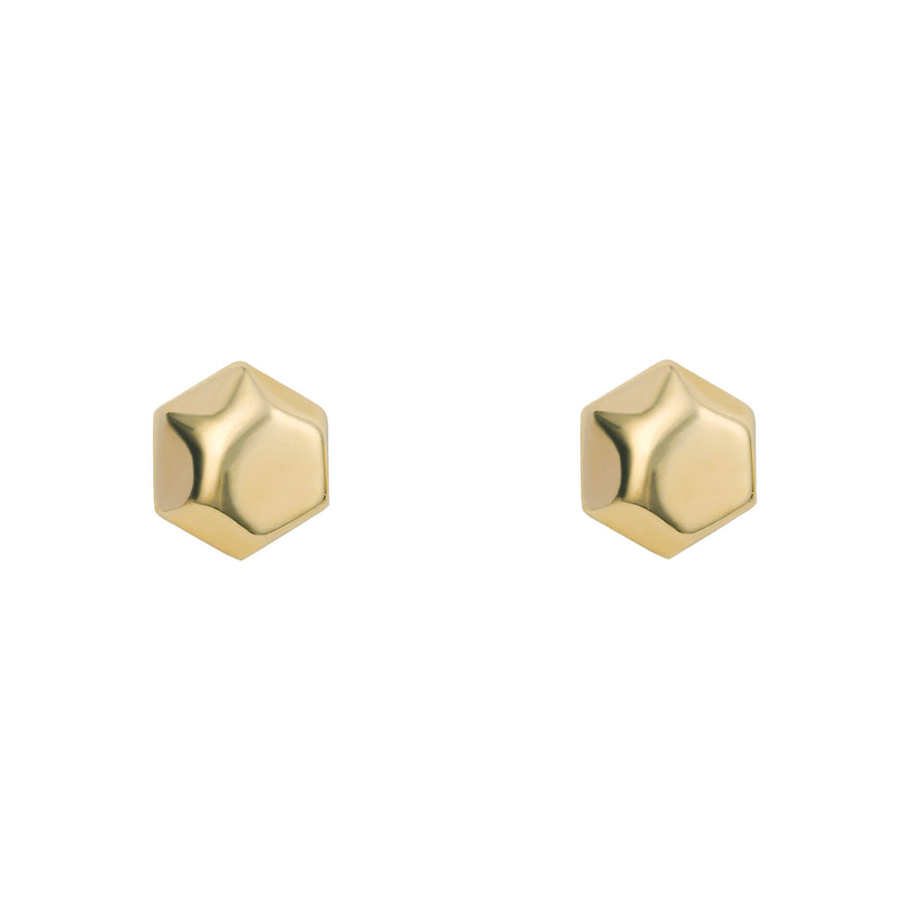 Elements Gold Hexagon Stud Earrings