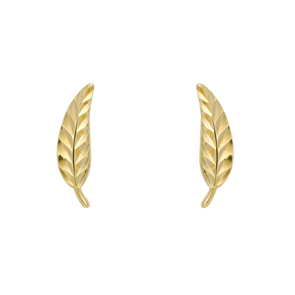 Elements Gold Feather Stud Earrings