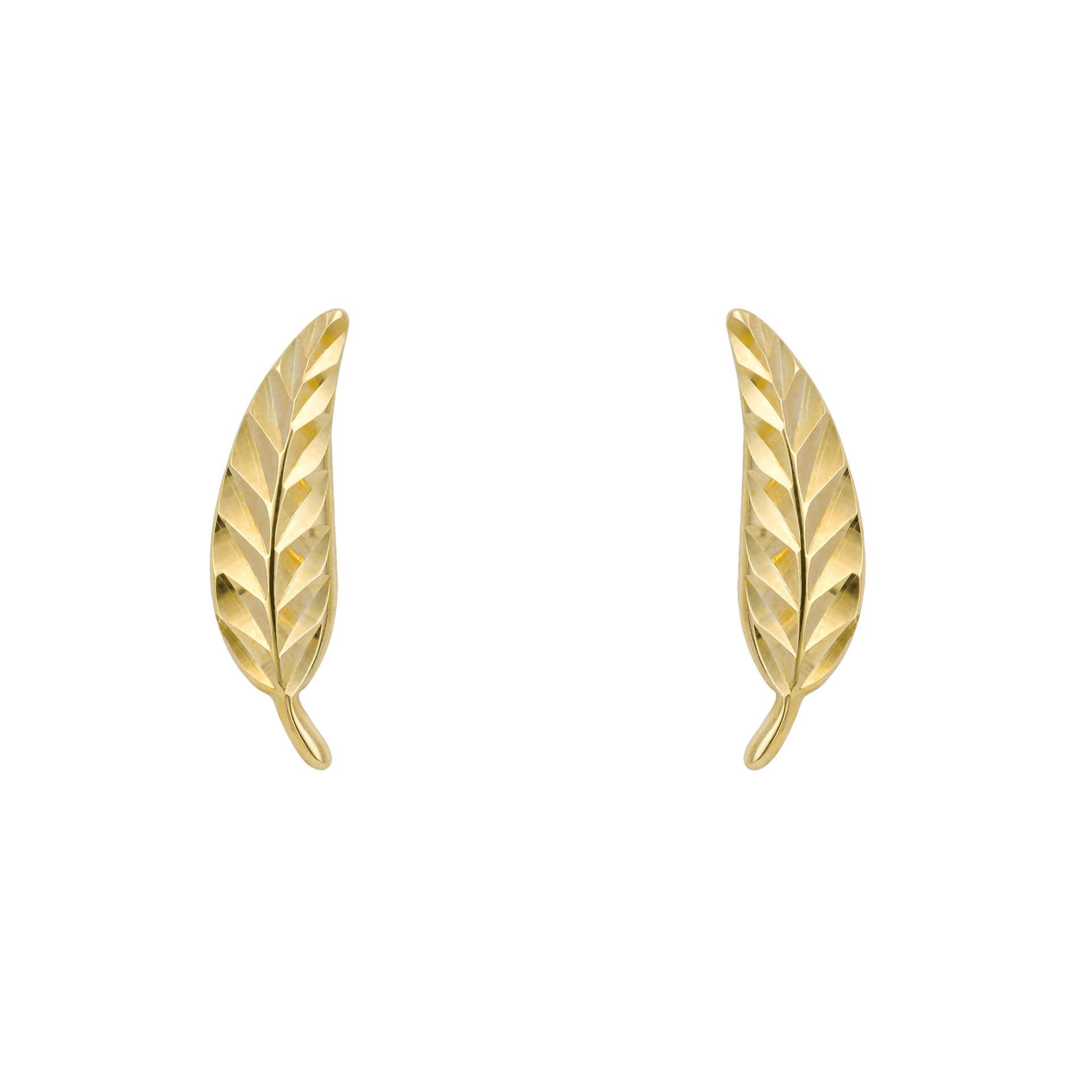 Elements Gold Feather Stud Earrings