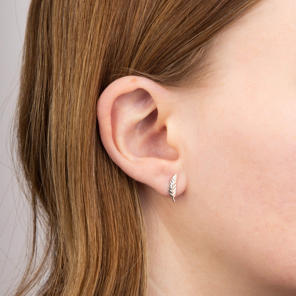Elements Gold Feather Stud Earrings