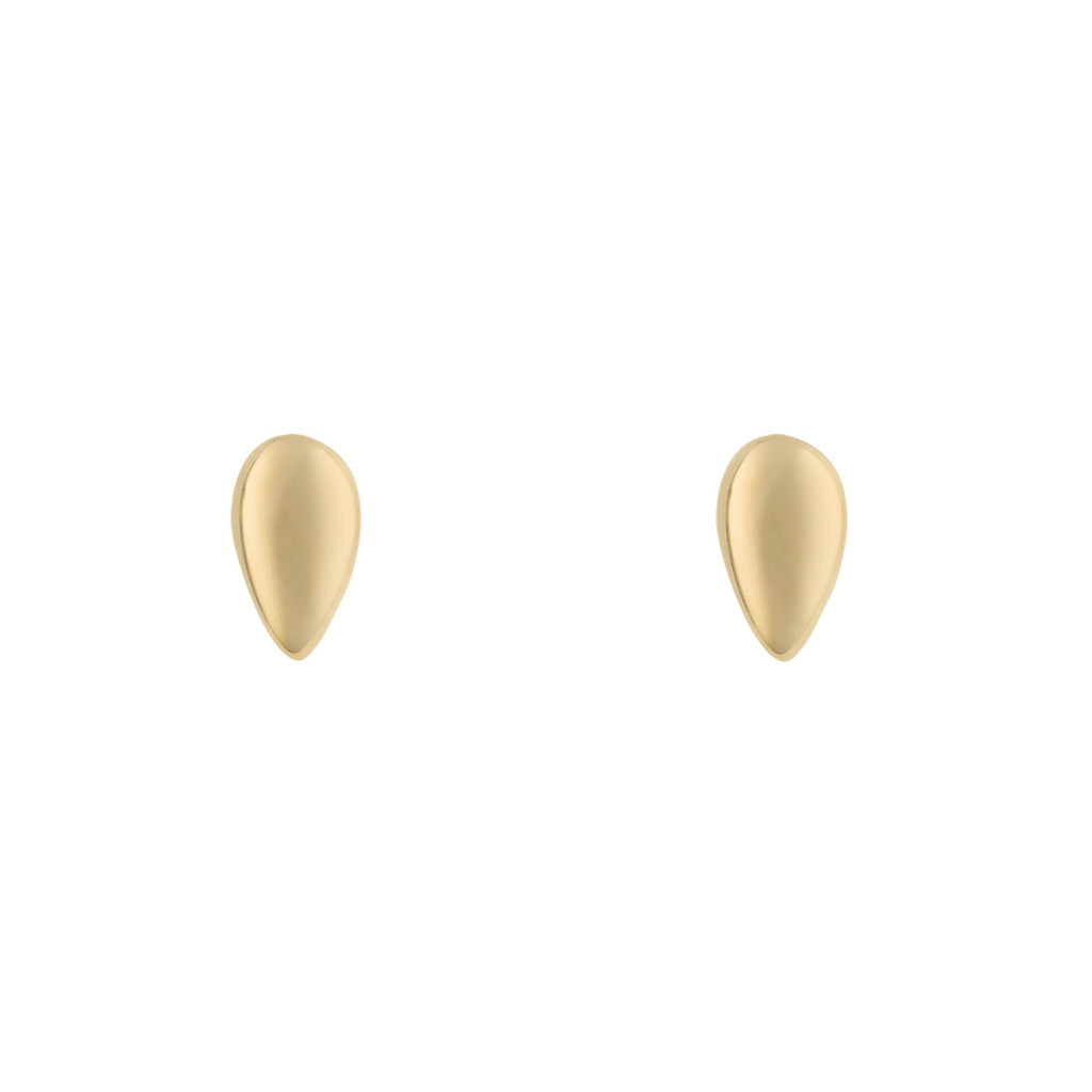 Elements Gold Plain Teardrop Stud Earrings