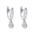 Elements Gold Pear Cut Knife Edge Hoop Earrings