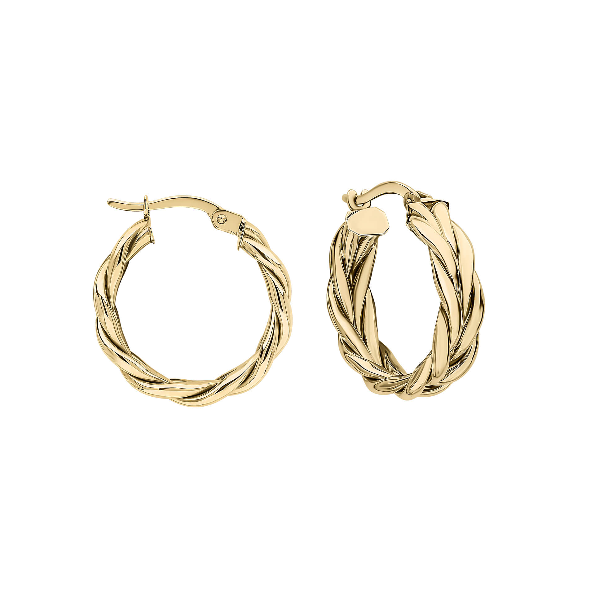 Elements Gold Rope Textured Hoop Earrings