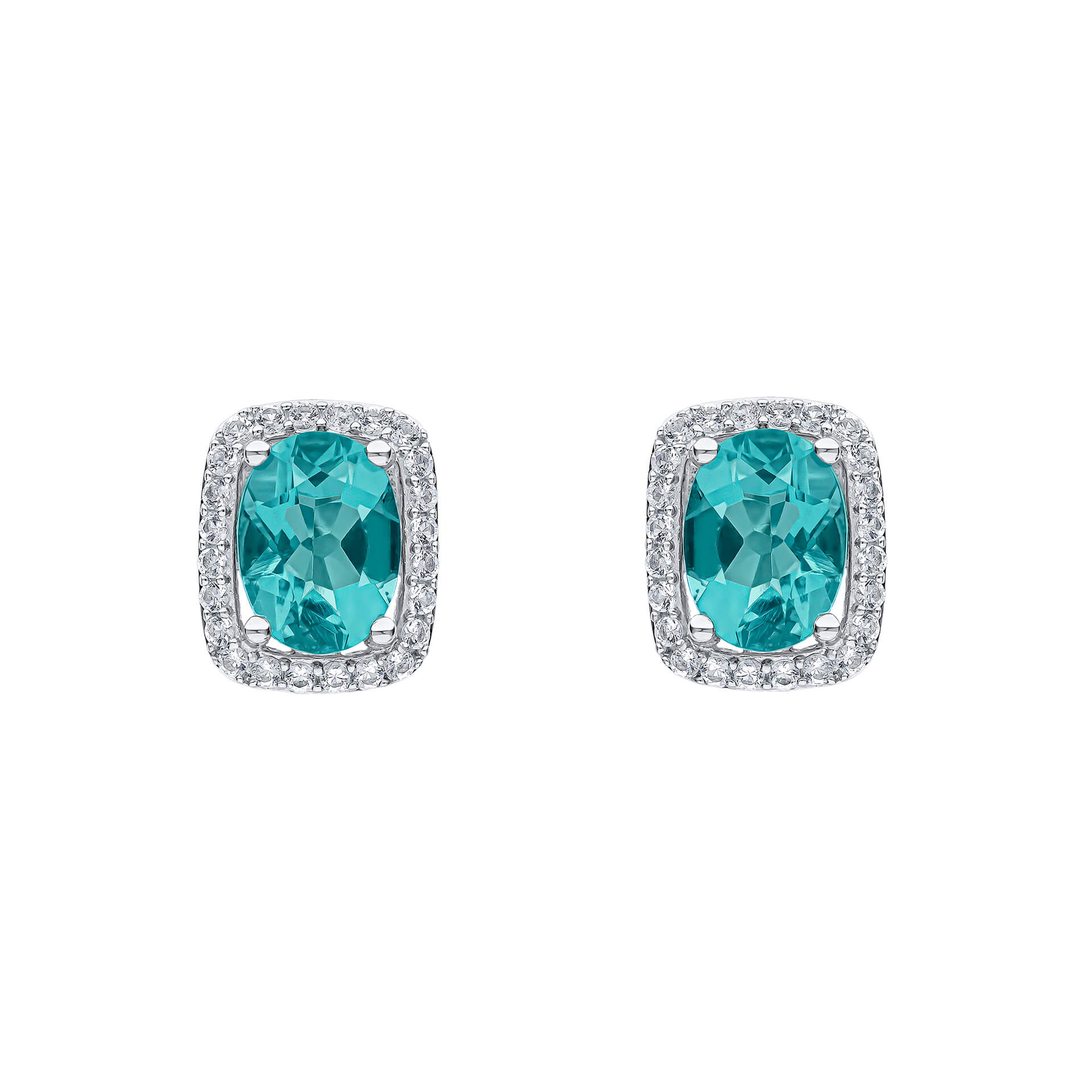 Elements Gold Blue Fluorite and White Topaz Earrings