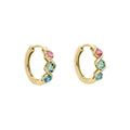 Elements Gold Amalfi Three Colour Twist Hoop Earrings