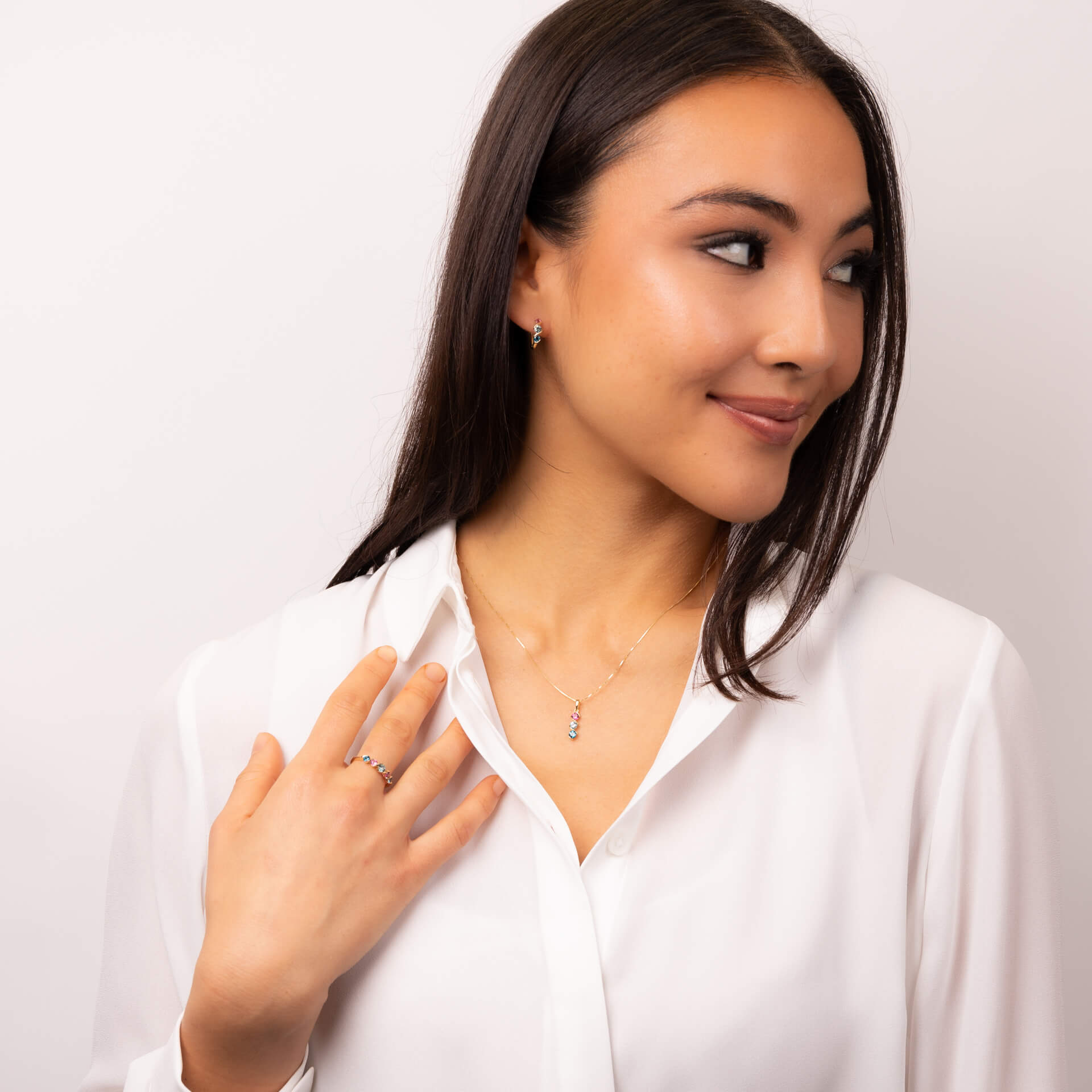 Elements Gold Amalfi Three Colour Twist Hoop Earrings