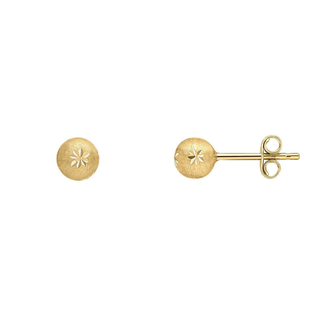 Elements Gold Starburst Detail Ball Stud Earrings