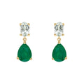 Elements Gold Toi et Moi Amethyst and Onyx Drop Earrings