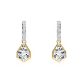 Elements Gold Shield Cut Topaz Drop Earrings