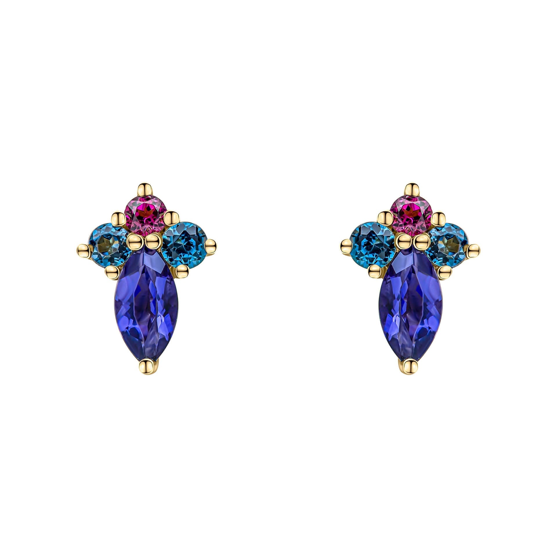 Elements Gold Barcelona Cluster Stud Earrings