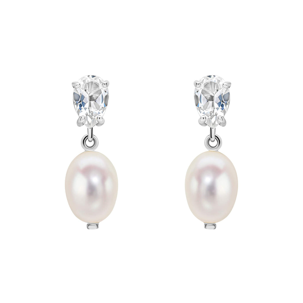 Elements Gold Baroque Pearl and Topaz Drop Earrings