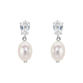 Elements Gold Baroque Pearl and Topaz Drop Earrings