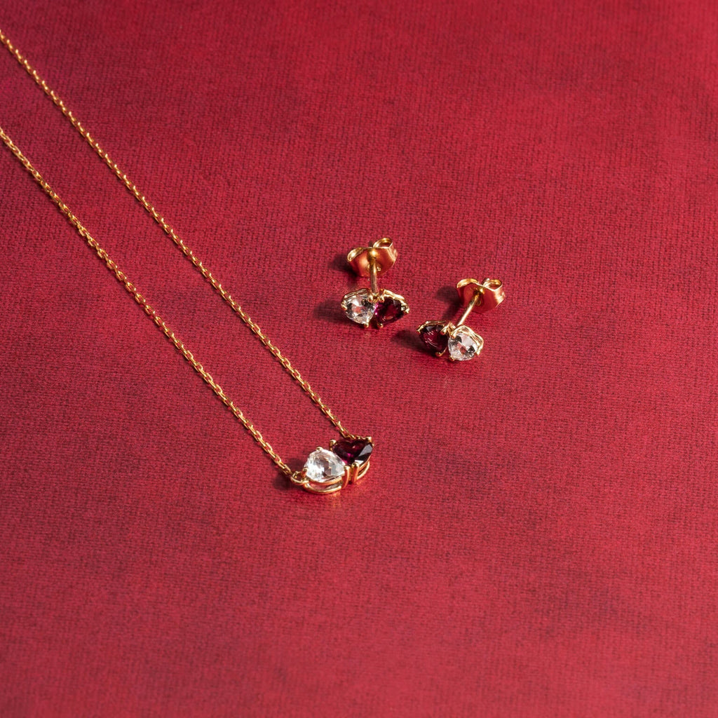 Elements Gold Toi et Moi Heart Necklace