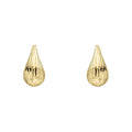 Elements Gold Ridged Teardrop Stud Earrings