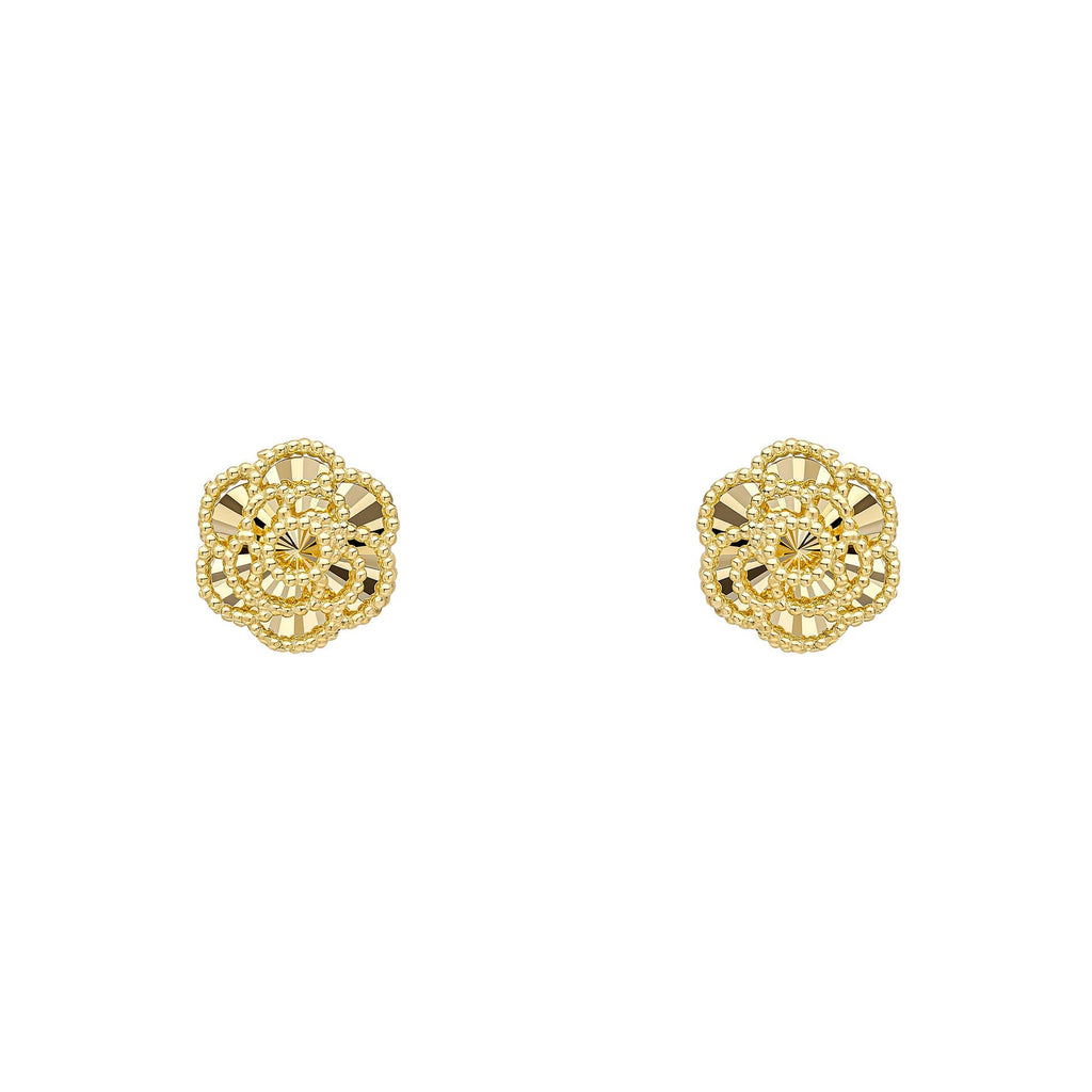 Elements Gold English Rose Stud Earrings