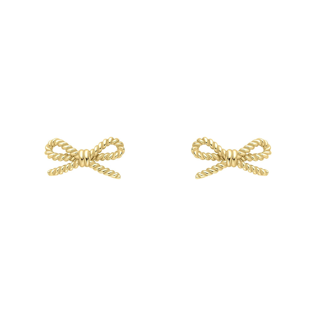 Elements Gold Rope Bow Stud Earrings