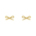 Elements Gold Rope Bow Stud Earrings