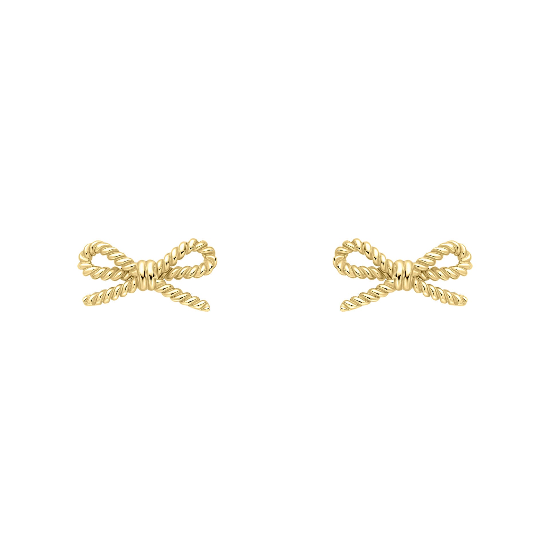 Elements Gold Rope Bow Stud Earrings