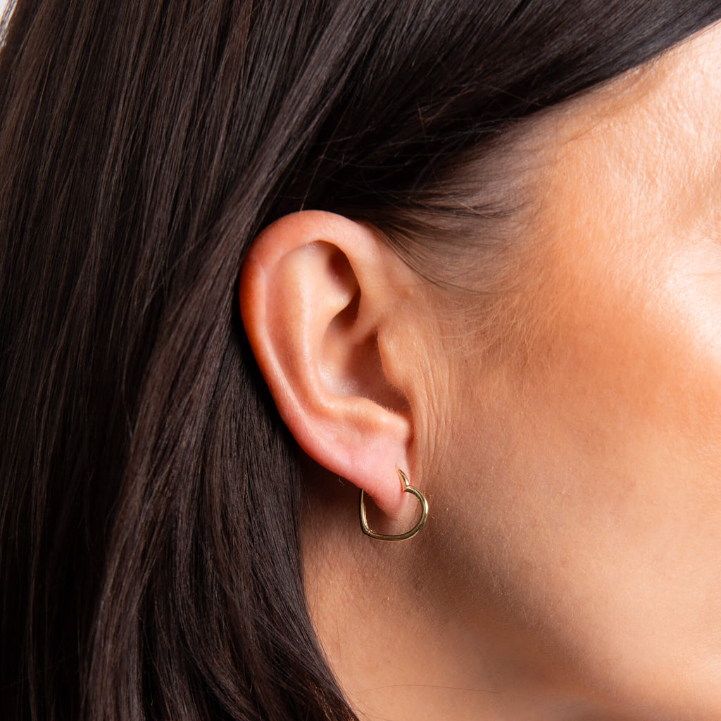 Elements Gold Open Heart Hoop Earrings