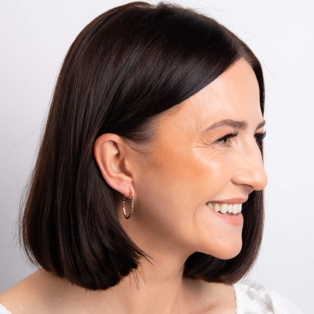 Elements Gold Twisted Rope Hoop Earrings
